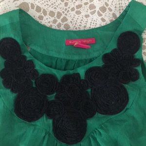 Beautiful green and black embroidered tank